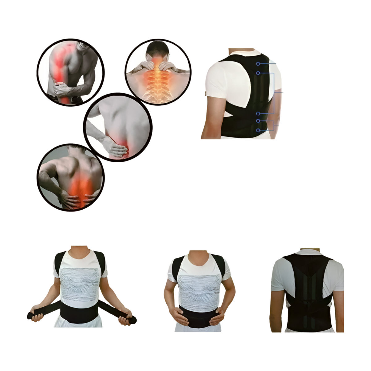 Correcteur de posture dorsale à sangles Attelia™